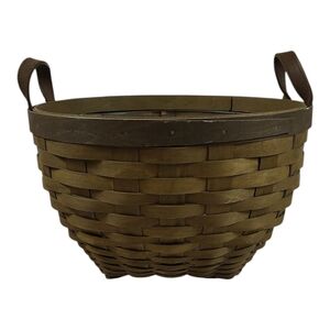 Longaberger 13" American Craft Work Basket Olive Green